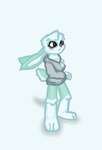 anthro clothed clothing fur male simple_background solo tail white_body white_fur pleskoslez plesky_(pleskoslez)