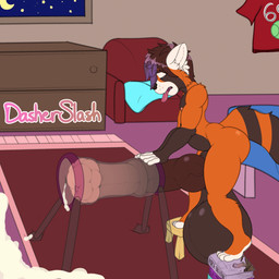 animal_genitalia animal_penis anthro armchair balls bed bedding bedroom big_balls big_penis black_nose blanket bodily_fluids book breeding_mount brown_body brown_fur brown_hair brown_tail butt canine_genitalia canine_penis carpet chair clothing cum cum_pool cumshot drawer ejaculation equine_genitalia equine_penis fur furniture genital_fluids genitals green_clothing green_eyes green_shirt green_t-shirt green_topwear grey_clothing grey_shirt grey_t-shirt grey_topwear hair half-closed_eyes hanging_clothing huge_balls huge_penis hybrid_genitalia hybrid_penis hyper hyper_balls hyper_genitalia hyper_penis inside knot looking_pleasured male masturbation multicolored_body multicolored_clothing multicolored_fur multicolored_hair multicolored_shirt multicolored_t-shirt multicolored_topwear narrowed_eyes nipples on_book on_stool orange_body orange_fur orange_tail orgasm penetrable_sex_toy penile penile_masturbation penis pink_nipples purple_hair red_clothing red_shirt red_t-shirt red_topwear sex_toy shirt side_view small_but_hung solo stool t-shirt tail teeth text thrusting tongue tongue_out topwear two_tone_hair two_tone_tail vein veiny_penis white_body white_ears white_fur young young_anthro young_male dasherslash ailurid mammal red_panda 1:1 2025 2d_animation animated artist_name digital_media_(artwork) english_text hi_res loop