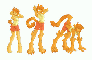 all_fours anthro barefoot base_one_layout basic_sequence biped bottomwear breasts claws clothed clothing eyes_closed feet female growth hair humanoid_to_anthro linear_sequence navel one_row_layout open_mouth pants pigeon_toed shirt short_hair simple_background smile solo standing stretching tail tail_growth three_frame_image three_frame_sequence topwear transformation transformation_sequence white_background hukeng animal_humanoid cat_humanoid domestic_cat felid felid_humanoid feline feline_humanoid felis humanoid mammal mammal_humanoid 2017 hi_res sequence