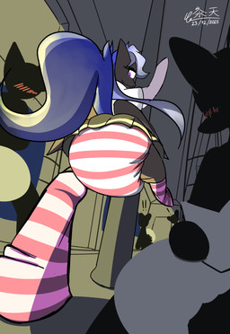 big_diaper bottomwear clothing diaper footwear pattern_clothing skirt socks striped_clothing stripes train vehicle wings ragesamuraix mythology fan_character equid equine horse mammal mythological_creature mythological_equine pegasus pony absurd_res hi_res