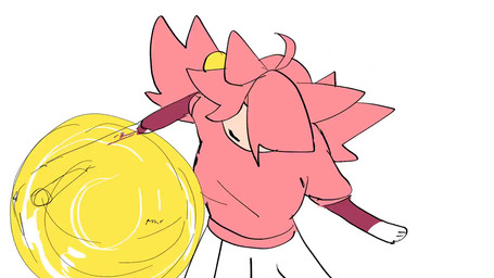 :3 accessory ambiguous_gender ambiguous_human battle bell black_hair blue_body blue_eyes cherry_blossom clothing cowlick dipstick_tail dress duo fangs female female_humanoid flower frilly frilly_clothing frilly_dress gloves grey_body grey_hair hair hair_accessory handwear holding_flower holding_object inner_ear_fluff markings music pink_clothing pink_hair plant prunus_(flower) pupils sharp_teeth short_hair singing slit_pupils staff tail tail_markings teeth text tuft white_clothing buc0c0 sound_warning deltarune undertale_(series) kris_dreemurr mad_mew_mew mew_mew_(undertale) pink_(deltarune) animal_humanoid felid felid_humanoid feline feline_humanoid human humanoid mammal mammal_humanoid soul_(undertale) 16:9 2026 2d_animation animated digital_media_(artwork) frame_by_frame japanese_text multiple_scenes short_playtime sound video widescreen