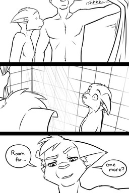 anthro dialogue duo ears_back ears_down eyebrows holidays imminent_incest imminent_sex male male/male pivoted_ears raised_eyebrows shower shower_curtain text water wide_eyed black-kitten april_fools'_day keith_(black-kitten) sebastien_(black-kitten) felid feline lynx mammal 2026 2:3 5:8 black_and_white comic digital_drawing_(artwork) digital_media_(artwork) english_text hi_res monochrome redraw sketch father_(lore) father_and_child_(lore) father_and_son_(lore) parent_(lore) parent_and_child_(lore) parent_and_son_(lore) son_(lore)