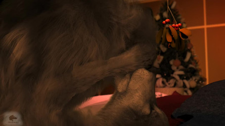 ambiguous/ambiguous ambiguous_gender bed bedroom bell duo feral feral_on_feral from_front_position fur furniture holidays jingle_bell kissing lying moan on_back plant realistic_feral tree year trioami260 christmas jingle canid canine canis domestic_dog mammal wolf 16:9 3d_(artwork) 3d_animation animated digital_media_(artwork) loop short_playtime sound video widescreen