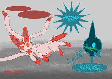 ambiguous_gender balls covering covering_face dialogue disgust duo erection feral genitals grimace ill knot looking_at_another lying male nausea on_side penis presenting presenting_penis raised_leg simple_background smile smirk speech_bubble throbbing throbbing_penis conditional_dnp youllseemescarlett nintendo pokemon fan_character eeveelution generation_4_pokemon generation_6_pokemon normal_rotom pokemon_(species) rotom sylveon hi_res nonbinary_(lore)