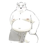 anthro belly big_belly blush bottomwear clothing kemono male moobs navel nipples overweight overweight_male shorts solo white_body yaki_atsuage utau shirane_kan bear mammal polar_bear ursine 1:1 2024 hi_res