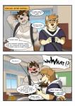 abs anthro baraking biceps blush canid canine canis comic dialogue digital_media_(artwork) domestic_dog duo english_text fur hi_res male mammal muscular pecs speech_bubble text wachi_(character) wolf