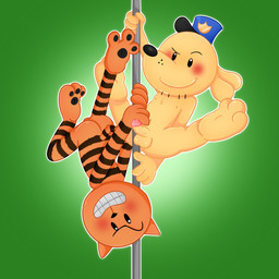 butt dancing foreskin genitals humanoid_genitalia nude paws penis pole pole_dancing retracted_foreskin shellessturtles dog_man_(series) dog_man_(character) petey_the_cat 1:1 absurd_res hi_res
