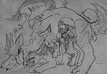 ambiguous_gender anal anal_penetration arched_back big_penis blush blush_lines bodily_fluids breath cum cum_while_penetrated doggystyle duo feral fluffy fluffy_tail from_behind_position fur genital_fluids genitals gynomorph hair holding_leg horn huge_penis intersex intersex/male leg_markings long_hair long_tail longue_out male markings pelvic_thrust penetration penis pinned pinned_to_ground raised_leg sex snout_lick tail tail_markings thigh_markings rukiiuu_(artist) mythology blanket_(character) sevan_(k'braid) dragon furred_dragon furred_drake furred_scalie mythological_creature mythological_scalie scalie hi_res monochrome sketch trans_(lore) trans_woman_(lore)