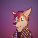 anthro blinking clothed clothing fluffy fur gradient_background green_eyes hair looking_at_viewer male neck_tuft orange_body orange_fur pattern_clothing pattern_shirt pattern_topwear plaid plaid_clothing plaid_shirt plaid_topwear red_body red_fur red_hair shirt shooting_star simple_background smile sneeze solo tail tail_motion tailwag teeth text topwear tuft white_body white_fur supersonicsoup ambient_arthropod ambient_insect arthropod beetle canid canine elateroid firefly fox insect mammal 1:1 2021 animated bust_portrait digital_media_(artwork) no_sound portrait short_playtime webm