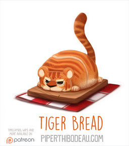 ambiguous_gender black_eyes bread cutting_board feral food humor napkin pun simple_background solo text white_background piper_thibodeau bread_creature felid food_creature mammal pantherine tiger digital_media_(artwork) digital_painting_(artwork) english_text painting_(artwork)