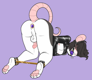 anal anal_penetration anthro ball_gag bdsm bdsm_outfit blindfold blush bodily_fluids breastless_clothing butt butt_focus buttplug buttplug_in_ass buttplug_insertion circumcised cuff_(restraint) drooling extreme_bondage gag genital_fluids genitals humanoid_genitalia humanoid_penis leaking_precum leather leather_cuffs leg_spreader male object_in_ass penetration penis plug_(sex_toy) plug_insertion precum restraints saliva sensory_deprivation sex_toy sex_toy_in_ass sex_toy_insertion size_difference small_penis smaller_male solo spread_legs spreader_bar spreading straitjacket submissive submissive_male ribr0t mammal mouse murid murine rodent