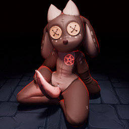anthro big_butt bodily_fluids butt genital_fluids long_ears male occult_symbol pentagram plushie plushophilia precum slit_penis solo symbol thick_thighs vein doctor_fastoss erlik_(tfzn) deer mammal 1:1 3d_(artwork) blender_(artwork) blender_cycles_(artwork) digital_media_(artwork) hi_res