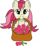 basket container female feral flower flower_basket green_eyes plant rose_(flower) simple_background solo tail white_background unknown_artist friendship_is_magic hasbro my_little_pony rose_(mlp) earth_pony equid equine horse mammal pony digital_media_(artwork)