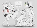 animal_genitalia feral genitals green_eyes male multiple_poses open_mouth pose posed sheath small_tail solo tail teeth text tongue tongue_out white_body volinfer canid canine canis domestic_dog mammal 2017 4:3 absurd_res digital_media_(artwork) english_text hi_res model_sheet