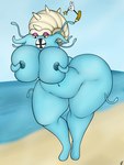 anthro beach big_breasts big_butt blue_body blue_eyes breast_grab breasts butt cephalopod_shell curvy_figure drawn_over female front_view hand_on_breast huge_breasts mollusk_shell navel nipples open_mouth pencil_(object) seaside sharp_teeth shell simple_background solo spikes teeth tentacles voluptuous wide_hips yellow_sclera maxhe nintendo pokemon cephalopod fossil_pokemon generation_1_pokemon marine mollusk omastar pokemon_(species) 2022 3:4 digital_drawing_(artwork) digital_media_(artwork) full-length_portrait hi_res portrait