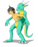 anthro duo goo_transformation horn latex male nude simple_background tail transformation lizardman_(artist) mythology animate_inanimate dragon human living_clothing living_costume mammal mythological_creature mythological_scalie scalie comic