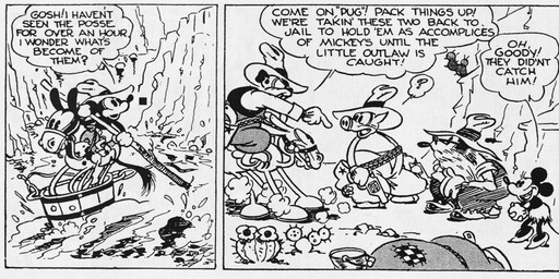 anthro bottomwear cactus clothed clothing cowboy_hat dialogue eyewear female feral footwear glasses gloves group handwear hat headgear headwear high_heels hooves male open_mouth outside pants plant quadruped shoes skirt tail text top_hat floyd_gottfredson roy_nelson disney public_domain mickey_mouse minnie_mouse sylvester_shyster uncle_mortimer bulldog canid canine canis domestic_dog equid equine horse mammal mastiff molosser mouse murid murine rodent 1930 20th_century absurd_res ancient_art black_and_white comic dated english_text hi_res long_image monochrome signature wide_image