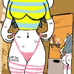anthro breasts bubble_butt butt clothing curvy_figure female hourglass_figure lingerie midriff parody pink_clothing pink_thong pink_underwear solo thong underwear luciolencer undertale undertale_(series) temmie_(undertale) humanoid 1:1 digital_media_(artwork) hi_res microsoft_paint_(artwork) tagme
