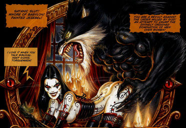 abs all_fours alternative_fashion anthro anthro_penetrating anthro_penetrating_human ass_up biceps big_muscles black_body black_fur black_hair bodily_fluids bright_eyes candle claws clenched_teeth clothed clothing collar dialogue doggystyle duo empty_eyes eye_scar facial_scar fangs female female_on_anthro female_penetrated from_behind_position fur gloves goth hair hand_on_butt handwear huge_muscles human_on_anthro human_penetrated inside interspecies larger_male long_claws long_hair looking_back male male/female male_on_human male_penetrating male_penetrating_female multicolored_body multicolored_fur muscular muscular_male night nude open_mouth partially_clothed pecs penetration red_eyes saliva scar sex sharp_teeth side_view size_difference smaller_female smaller_penetrated tattoo teeth text tongue two_tone_body two_tone_fur white_body white_fur window yellow_eyes olivier_ledroit heavy_metal_(comic) mythology requiem_chevalier_vampire canid canine canis human mammal mythological_canine mythological_creature vampire werecanid werecanine werecreature werewolf wolf english_text