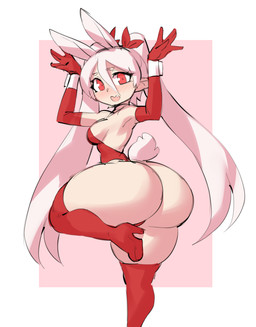 big_butt breasts butt clothing female hair huge_butt legwear not_furry pink_hair solo thick_thighs thigh_highs borvar val_marie_(stee) humanoid vampire 2022 hi_res