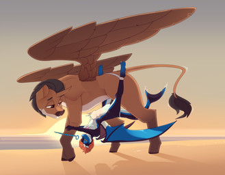 abdominal_bulge animal_genitalia animal_penis anthro anthro_on_feral anthro_penetrated beach belly_riding bestiality bodily_fluids bound breasts cum cum_drip cum_trail dripping duo equine_genitalia equine_penis erection female female_on_feral female_penetrated feral feral_penetrating feral_penetrating_anthro genital_fluids genitals hair horn huge_penetration interspecies male male/female male_feral male_penetrating male_penetrating_female nipples nude outside penetration penile penile_penetration penis quadruped ridiculous_fit sand sex simple_background size_difference tail text vaginal vaginal_penetration walking water wings chapaevv hasbro my_little_pony mythology fan_character fledge_(railjunkey) gadria aquatic dragon equid equine fish horse mammal mythological_creature mythological_equine mythological_scalie scalie shark winged_unicorn absurd_res digital_media_(artwork) english_text hi_res