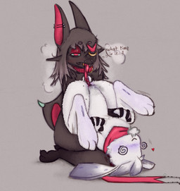 3_toes ambiguous_fluids anthro digitigrade duo facial_piercing featureless_crotch feet hair hand_holding long_hair long_tongue nose_piercing nose_ring null null_penetrated oral paws piercing ring_piercing scarf scruffy text tired tired_eyes toes tongue tongue_in_null tongue_out upside_down miii_cho pseudo_(suto) slaughterhouse_(suto) bat lagomorph leaf-nosed_bat leporid mammal microbat rabbit vampire_bat yangochiropteran english_text hi_res