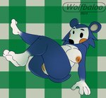 animal_crossing anthro big_breasts breasts butt digital_media_(artwork) eulipotyphlan female genitals hedgehog hi_res looking_at_viewer mabel_able mammal nintendo nipples nude presenting presenting_hindquarters presenting_pussy pussy simple_background solo tail wolfbaloo