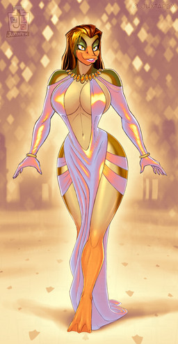 abstract_background anthro approaching big_breasts bokeh bracelet breasts clothing cocktail_dress dress evening_gloves evening_gown feet female jewelry membrane_(anatomy) necklace purple_clothing purple_dress seductive sideless_dress small_waist smile solo toes webbed_feet wide_hips yellow_eyes juxtapex anatid anseriform avian bird duck hi_res