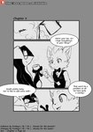 absurd_res anthro clothed clothing comic container cup dialogue duo english_text generation_5_pokemon generation_6_pokemon greninja hi_res male monochrome neck_bow nintendo pokemon pokemon_(species) pouring_tea sketch steam text topwear vest winick-lim young young_anthro young_male zora_(winick-lim) zorua