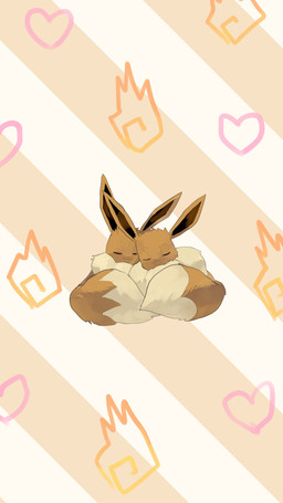 ambiguous/ambiguous ambiguous_gender brown_body brown_fur duo eyes_closed feral fur heart_symbol pattern_background simple_background tail fishburi nintendo pokemon eevee generation_1_pokemon pokemon_(species) 2026 9:16 absurd_res hi_res