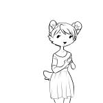 anthro bodily_fluids cellphone clothed clothing duo electronics female phone smartphone smile standing surprise tears text redpixie red_(redpixie) bear canid canine fox mammal 1:1 animated english_text monochrome