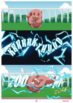 ambiguous_gender anthro belly brown_body brown_fur fur overweight tail text nikkibunn nintendo pokemon generation_8_pokemon greedent mammal pokemon_(species) rodent sciurid comic digital_media_(artwork) english_text hi_res
