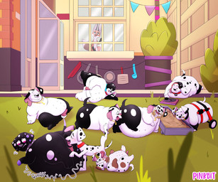 anal black_body black_ears black_fur black_spots brown_body brown_fur collar fart fellatio feral floppy_ears fur group heterochromatic_ears leg_markings male markings masturbation obese oral overweight penile pink_inner_ear rimming sex socks_(marking) spiked_collar spikes spots toony voyeur white_body white_fur white_spots young pinkbit 101_dalmatian_street 101_dalmatians disney d.j._(101_dalmatians) dante_(101_dalmatians) deepak_(101_dalmatians) delgado_(101_dalmatians) diesel_(101_dalmatians) dimitri_1_(101_dalmatians) dimitri_2_(101_dalmatians) dimitri_3_(101_dalmatians) dimitri_trio_(101_dalmatians) dylan_(101_dalmatians) fergus_(101_dalmatians) canid canine canis dalmatian domestic_dog fox mammal red_fox true_fox 6:5 absurd_res hi_res