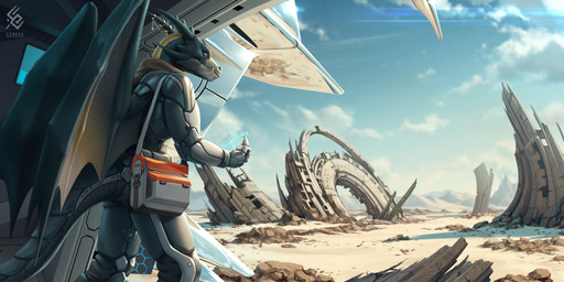 anthro armor blue_armor blue_body blue_eyes blue_horn blue_sky blue_wings clothed clothing cloud desert futuristic glistening glistening_eyes horn horn_jewelry horn_ring jewelry male male_anthro membrane_(anatomy) membranous_wings mouth_closed outside ring_(jewelry) rock sand side_view sky solo standing wings cereus93 mythology dragon mythological_creature mythological_scalie scalie hi_res