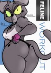 anthro big_breasts big_butt big_ears breasts butt cleavage clothed clothing female fitness gloves grey_body hairless handwear heterochromia looking_back markings mole_(marking) solo thick_thighs topwear workout_clothing mr_valentine00 fan_character mysthick_(mr_valentine00) domestic_cat felid feline felis hairless_cat mammal sphynx_(cat) absurd_res cover hi_res magazine_cover