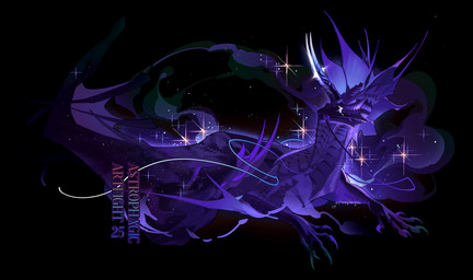 2_horns 5_toes ambiguous_gender barbel_(anatomy) claws cosmic_wings feet feral flesh_whiskers frill_(anatomy) glowing glowing_eyes horn membrane_(anatomy) membranous_frill membranous_wings purple_body purple_frills purple_scales purple_teeth purple_wings scales solo space star teeth toes white_eyes wings kassillea mythology dragon mythological_creature mythological_scalie scalie hi_res