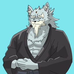 5_fingers anthro clothed clothed_anthro clothed_male clothing fingers fur grey_body grey_fur humanoid_hands male muscular muscular_anthro muscular_male solo pori_15 sdorica law_(sdorica) canid canine canis mammal wolf