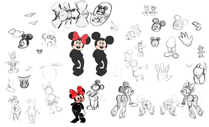 accessory anthro anus balls black_body blush butt duo feet female flat_chested genitals hair_accessory hair_ribbon hands_behind_head heart_eyes heart_symbol male nipples nude penis pink_nipples ribbons small_penis smile tail vulva chunkyoreo disney mickey_mouse minnie_mouse mammal mouse murid murine rodent hi_res sketch