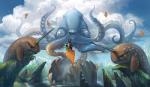 anthro cloud detailed_background front_view group horn landscape levitation macro parody sea sky smile stick tentacles water wave alradeck conditional_dnp hasbro magic:_the_gathering wizards_of_the_coast cephalopod cetacean coleoid decapodiform dolphin lagomorph leporid mammal manatee marine mollusk monodontid narwhal oceanic_dolphin rabbit sirenian toothed_whale official_art