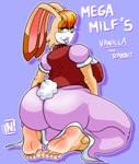 5_toes anthro barefoot big_breasts big_butt breasts butt clothed clothing feet female hair humanoid_feet looking_at_viewer looking_back mature_female orange_eyes orange_hair plantigrade soles solo toes neophyte-zero sega sonic_the_hedgehog_(series) vanilla_the_rabbit lagomorph leporid mammal rabbit hi_res