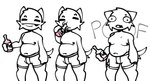 anthro belly belly_expansion body_growth body_modification breast_expansion breasts bulge cheek_tuft clothing crossgender drinking_potion expansion eyelashes eyes_always_closed eyes_closed facial_tuft female fluffy fur growth handwear male mitten_hands mittens poof potion potion_bottle potion_label shocked simple_background small_comic solo tail thick_thighs thigh_expansion transformation tuft white_background scab_nsfw scab_(character) hi_res