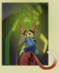 anthro big_ears bottomless butt clothed clothing fur green_eyes long_tail looking_away male multicolored_body presenting presenting_hindquarters public public_exposure red_body red_fur solo tail poskapaints blinx_the_time_sweeper microsoft xbox_game_studios blinx domestic_cat felid feline felis mammal hi_res