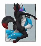 5_fingers anthro anthro_on_anthro anthro_penetrated anthro_penetrating anthro_penetrating_anthro antlers balls black_body black_fur black_hair blue_body blue_fur bodily_fluids border breasts butt cum cum_in_pussy cum_inside duo erection female female_penetrated fingers fur genital_fluids genitals hair horn male male/female male_penetrating male_penetrating_female nude orgasm penetration penile penile_penetration penis penis_in_pussy purple_hair raised_tail red_body red_fur red_hair sex simple_background sitting tail tail_grab vaginal vaginal_penetration white_body white_border white_fur yellow_eyes tinycactus kaptainarr_(character) oskenso canid canine canis deer mammal wolf 2014 archived_source dated signature