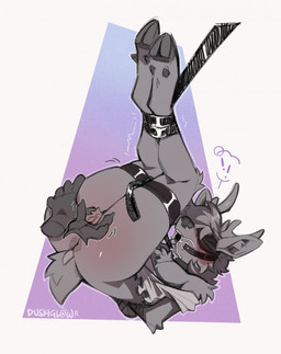 andromorph anthro anus arms_tied bangs bdsm blush bound cheek_tuft chest_tuft collar disembodied_hand facial_tuft fingering gag gagged hands_behind_back hooved_toes hooves horn intersex leash leashed_collar legs_tied legs_up motion_lines open_mouth short_tail simple_background solo tail tuft vaginal vaginal_fingering duskiglow deer mammal 2025 digital_drawing_(artwork) digital_media_(artwork) hi_res sketch