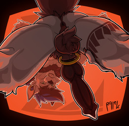 animal_genitalia animal_penis anthro anus ball_tuft balls bent_over big_penis black_penis blue_eyes butt canine_genitalia canine_penis ear_piercing erection fangs fur furgonomic_piercing furgonomics gauged_ear genital_piercing genitals gold_(metal) gold_tooth grey_body grey_fur knot looking_through_legs_at_viewer male penis piercing presenting presenting_hindquarters sheath sheath_piercing solo teeth tuft ralek turquoise_(ralek) canid canine canis mammal wolf absurd_res hi_res