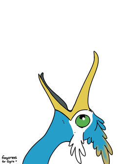 beak blue_body facial_markings feathered_crest feathers feral green_eyes head_crest head_markings male markings mask_(marking) open_beak open_mouth white_markings yellow_markings conditional_dnp foxyoreos nintendo pokemon fan_character thunk_(gyro) avian cramorant generation_8_pokemon pokemon_(species) portrait