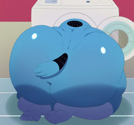 anthro appliance big_butt blue_body blue_fur bottom_heavy butt butt_stuck detailed_background dipstick_limbs dipstick_tail fur huge_butt kneeling laundry laundry_machine leg_markings male markings multicolored_body multicolored_fur overweight overweight_anthro overweight_male quadruped semi-anthro socks_(marking) solo struggling_to_fit stuck tail tail_markings thick_thighs white_body white_fur wide_hips elotes_en_vaso bluey_(series) ludo_studio bandit_heeler australian_cattle_dog canid canine canis cattledog domestic_dog herding_dog mammal pastoral_dog 2026 digital_drawing_(artwork) digital_media_(artwork)