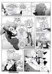 absurd_res anthro big_breasts breasts cleavage clothed clothing comic crossgender dialogue drinking english_text eulipotyphlan female hedgehog hi_res male mammal missphase monochrome mtf_crossgender sega sonic_the_hedgehog sonic_the_hedgehog_(series) text
