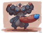 abs anthro balls beard biceps big_muscles big_penis blue_glans blue_nipples bodily_fluids cum cum_drip dripping erection facial_hair flexing genital_fluids genitals glans grin huge_muscles huge_penis humanoid_genitalia humanoid_penis hyper hyper_genitalia hyper_muscles hyper_penis male muscular nipples pecs penis smile solo vein veiny_penis uniparasite disney the_lion_king rafiki haplorhine mammal mandrill monkey old_world_monkey primate 4:3