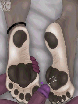 5_fingers 5_toes anklet anthro bed bed_sheet bedding bedroom big_feet black_anklet black_pawpads bodily_fluids brown_body brown_fur claws cum cum_on_feet cumshot duo ejaculation feet fingers first_person_view foot_fetish foot_focus foot_grab foot_play foot_shot footjob fur furniture genital_fluids genitals glans glans_play grey_body grey_fur heart_symbol humanoid_feet humanoid_genitalia humanoid_hands humanoid_penis jewelry lights male male/male multicolored_body multicolored_fur muscular muscular_anthro muscular_male nails nude pawpads penile penis plantigrade plantigrade_pawpads purple_glans sex shadow size_difference soles toe_claws toes two_tone_body two_tone_fingers two_tone_fur two_tone_toes vein veiny_penis white_body white_fur wrinkled_feet wrinkles brunisdraws third-party_edit brunis_(brunisdraws) redrich_(brunisdraws) bovid canid canine canis caprine hybrid mammal mexican_wolf sheep-goat wolf 2026 absurd_res colored_line_art draw_over hi_res shaded signature